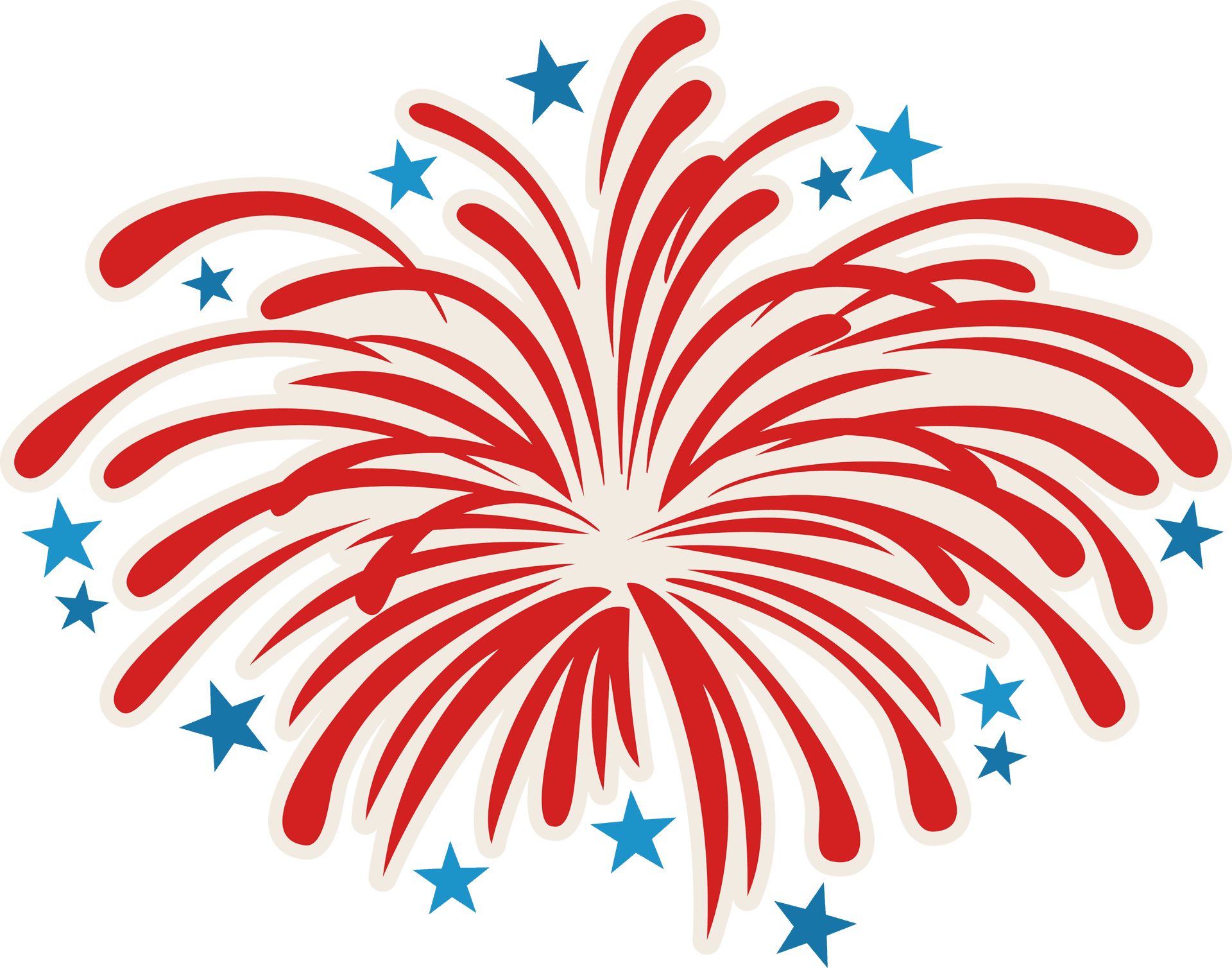 Redand White Firework Explosion PNG