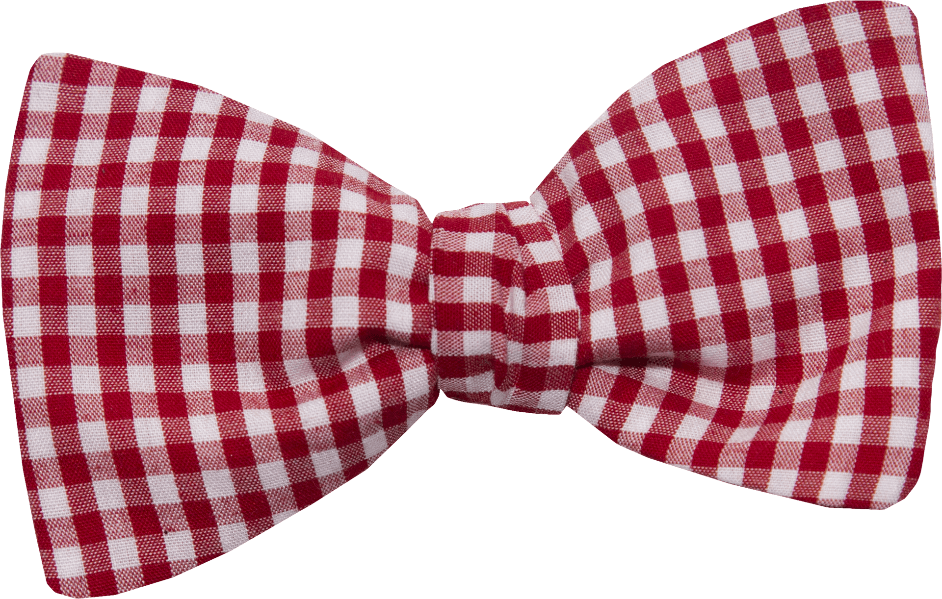 Red White Gingham Bow Tie PNG