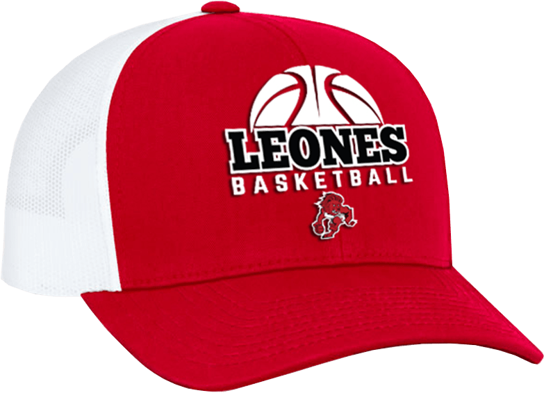Red White Leones Basketball Cap PNG