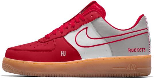 Red White Nike Air Force Sneaker PNG