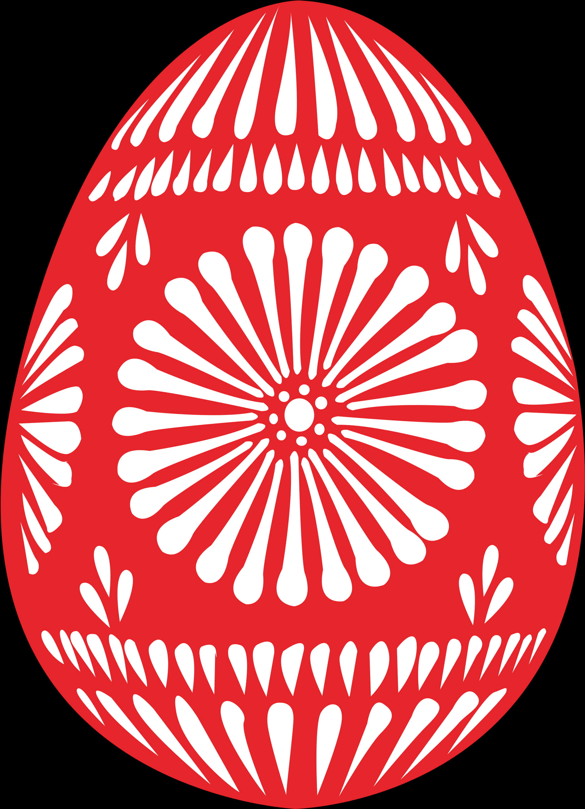 Red White Patterned Easter Egg PNG