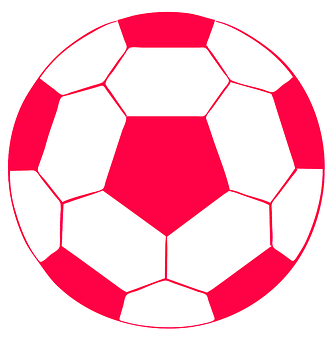 Red White Soccer Ball Illustration PNG