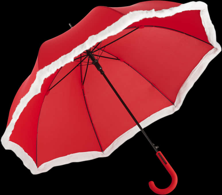 Red White Trimmed Umbrella PNG