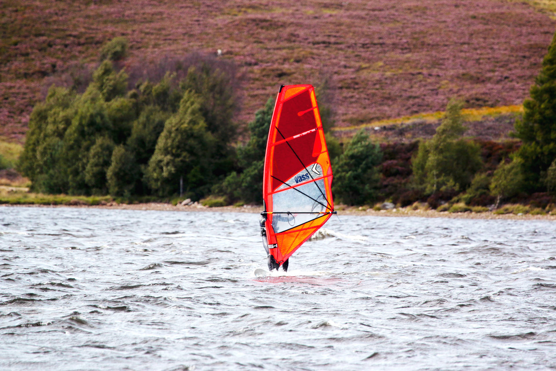 Red Windsurfing Sail