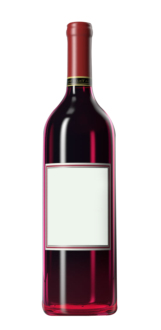 Red Wine Bottle Blank Label PNG