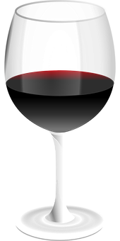 Red Wine Glass Artistic Representation PNG