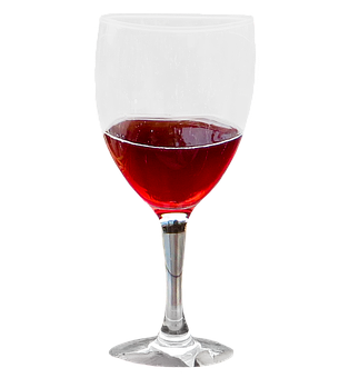 Red Wine Glass Black Background PNG