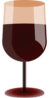 Red Wine Glass Vector Illustration PNG