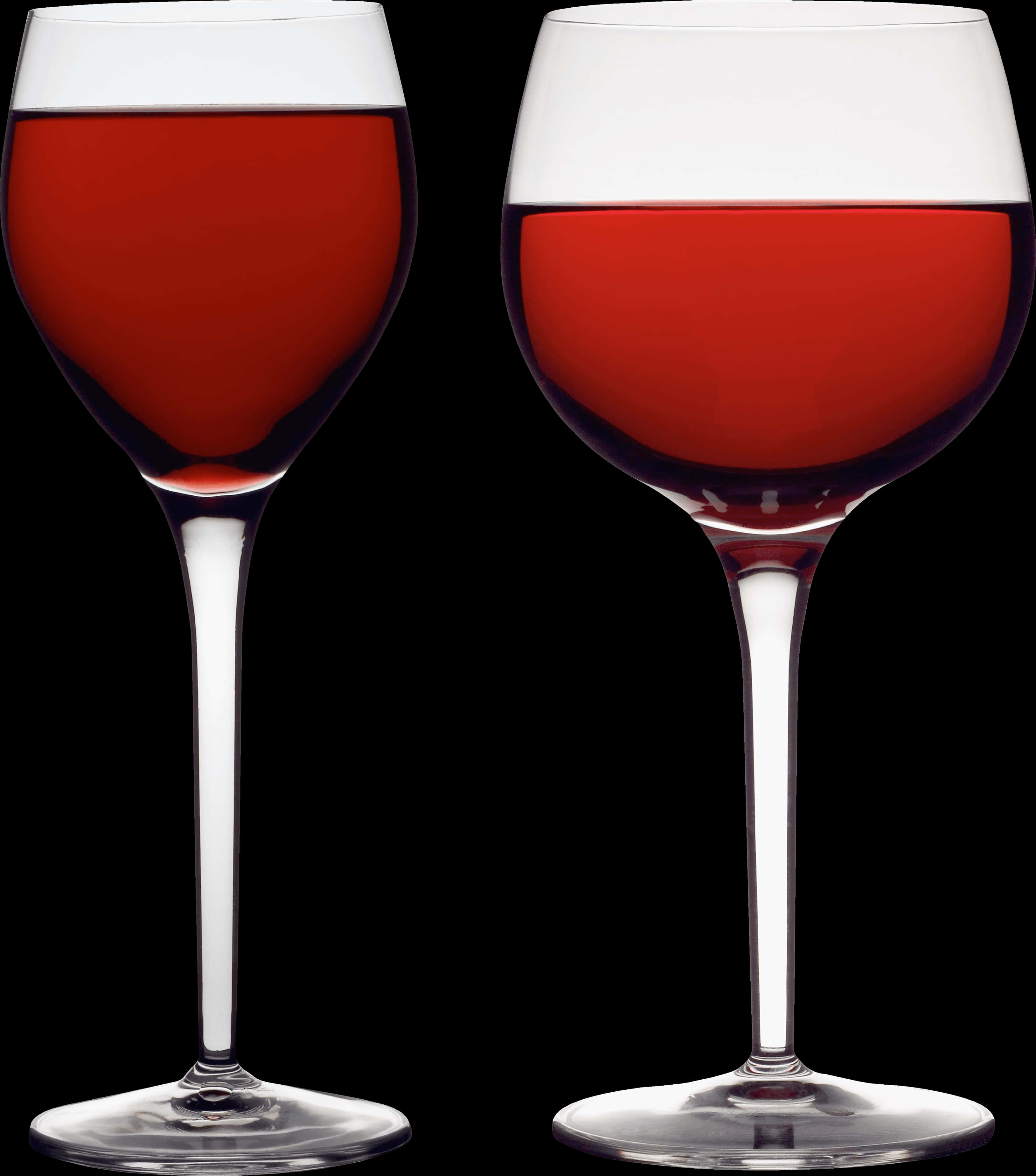 Red Wine Glasses Black Background.jpg PNG
