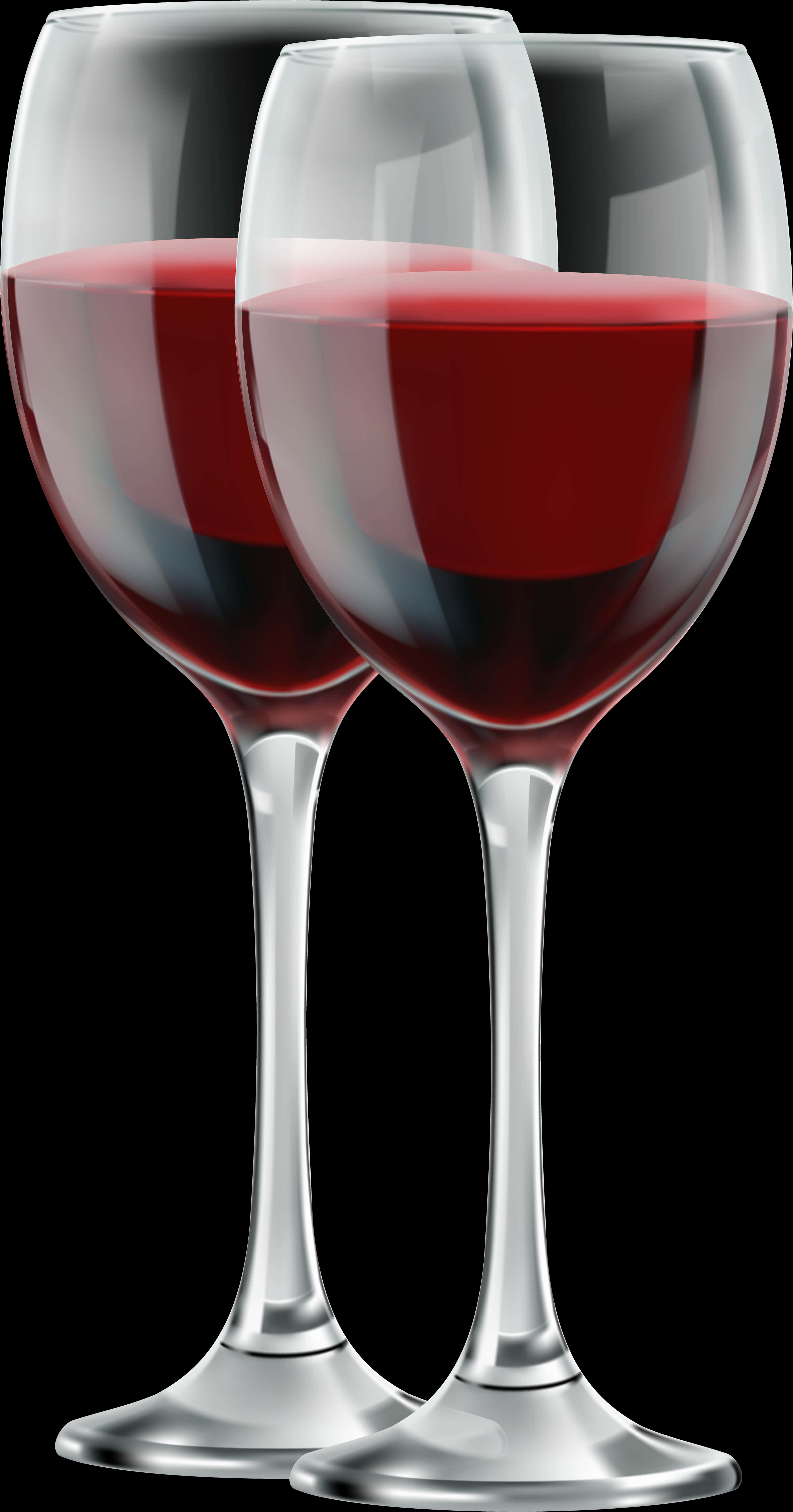 Red Wine Glasses Transparent Background PNG