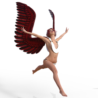 Red Winged Angel Ascension PNG