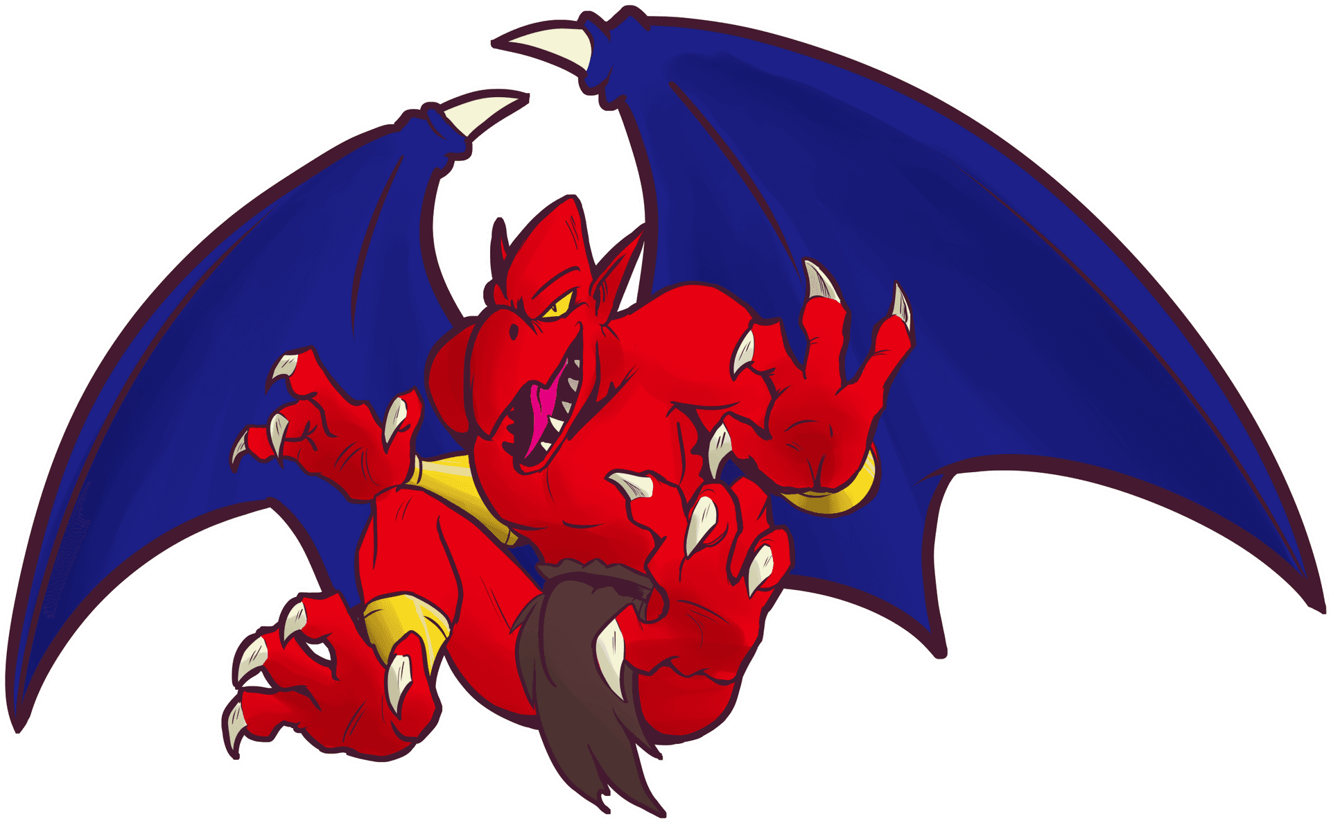 Red Winged Demon Illustration PNG