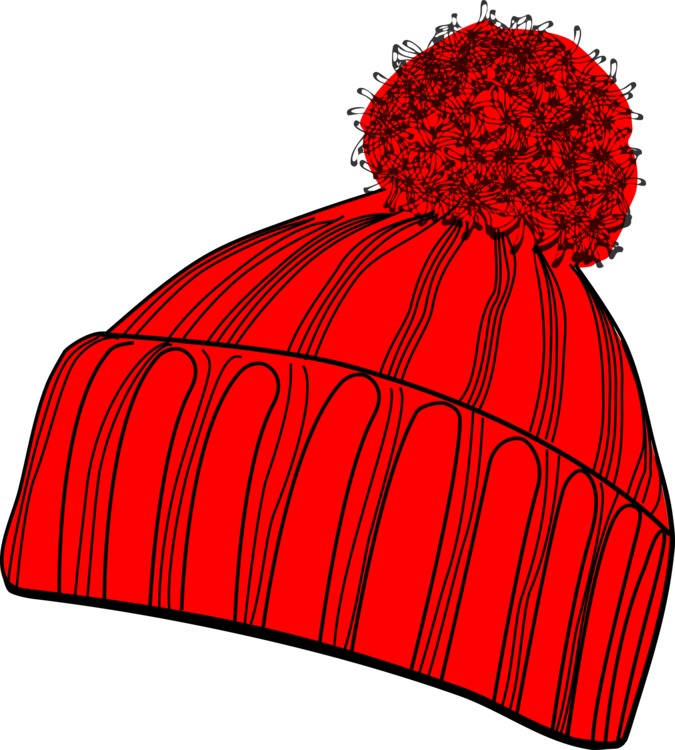 Red Winter Beanie Illustration PNG