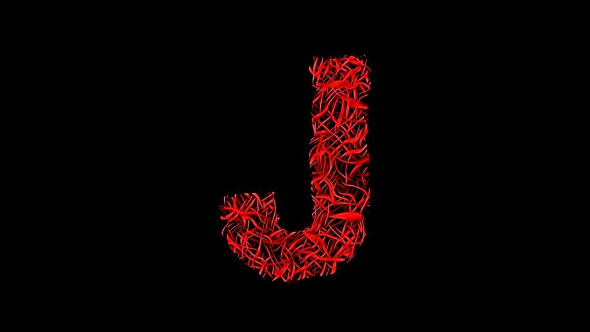 Stylish Red Wire Letter 'J' Wallpaper