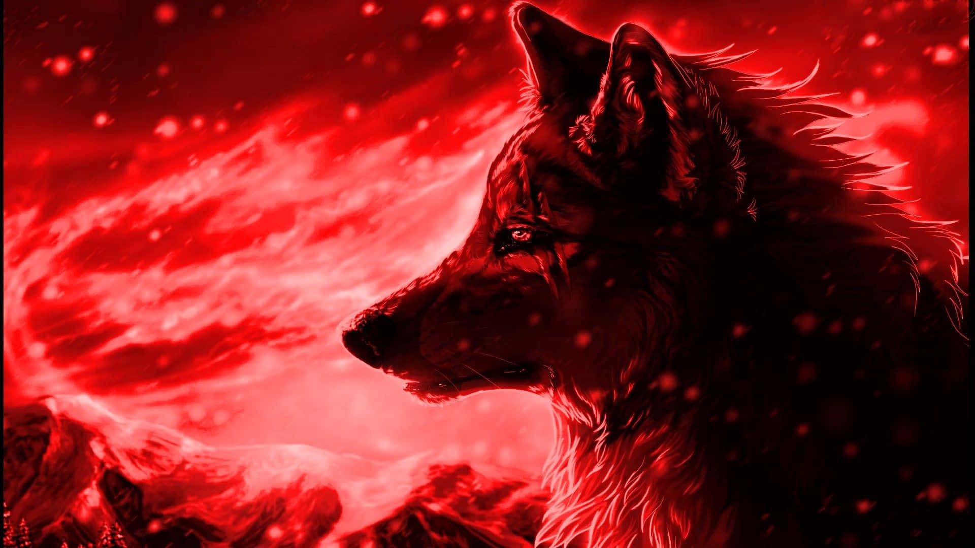 Majestic Red Wolf in its Natural Habitat Wallpaper