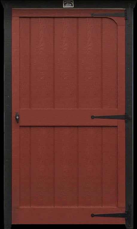 Red Wooden Door Black Frame PNG