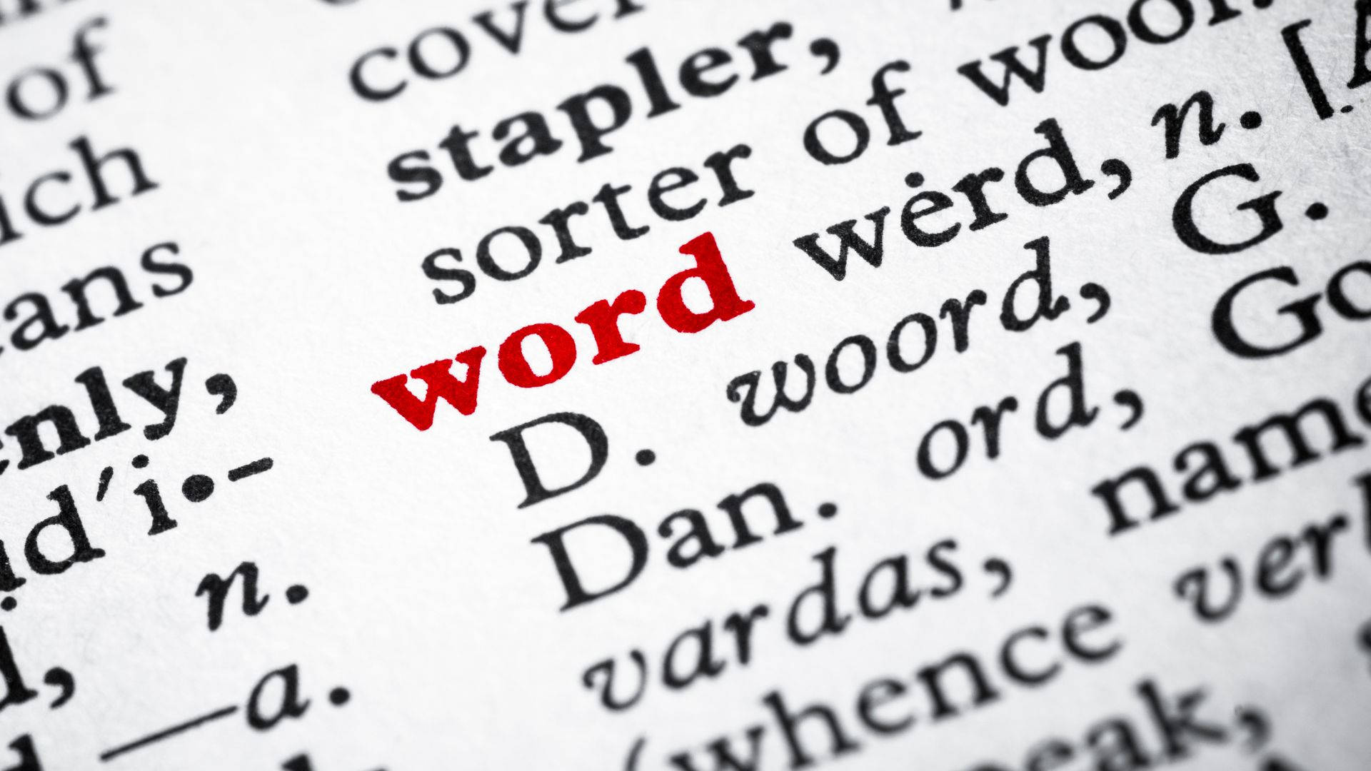 Red Word In Dictionary Wallpaper