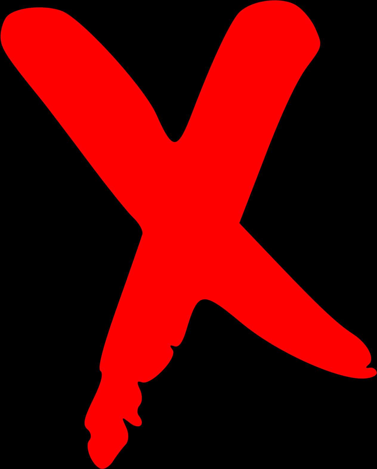 Red X Mark Graphic PNG