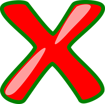 Red X Symbol Graphic PNG