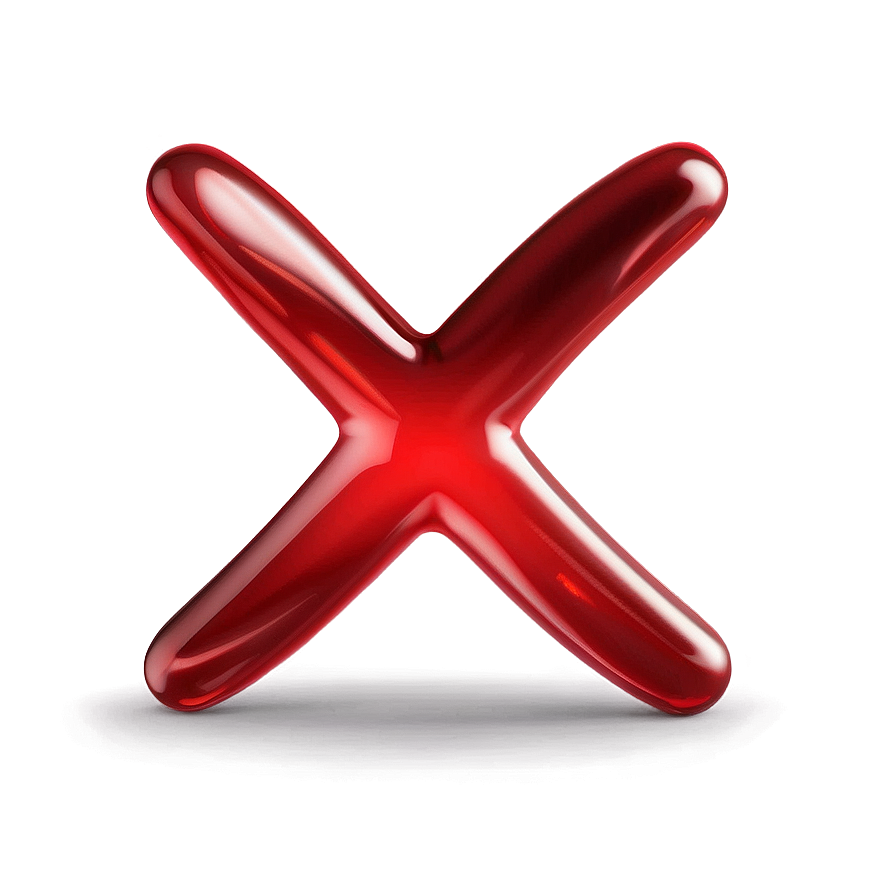 Red X With Gloss Effect Png Hfj94 PNG