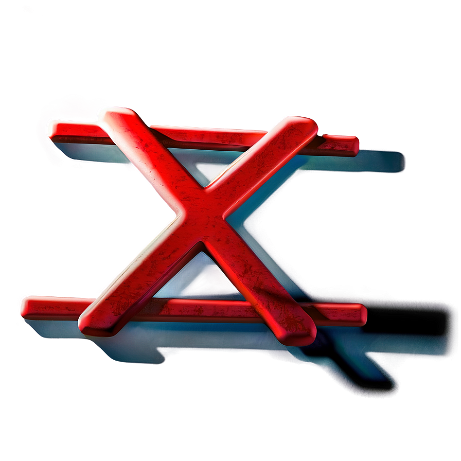 Red X With Shadow Png Cel98 PNG