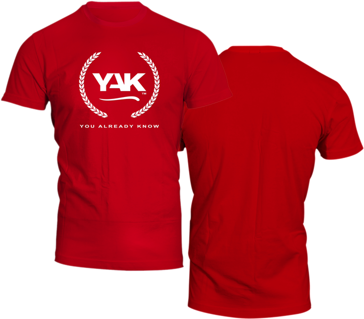 Red Y A K Branded T Shirt PNG