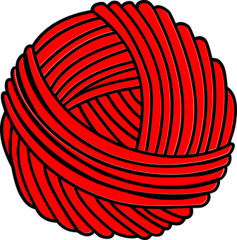 Red Yarn Ball Illustration PNG