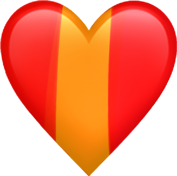 Red Yellow Gradient Heart Transparent Background.png PNG
