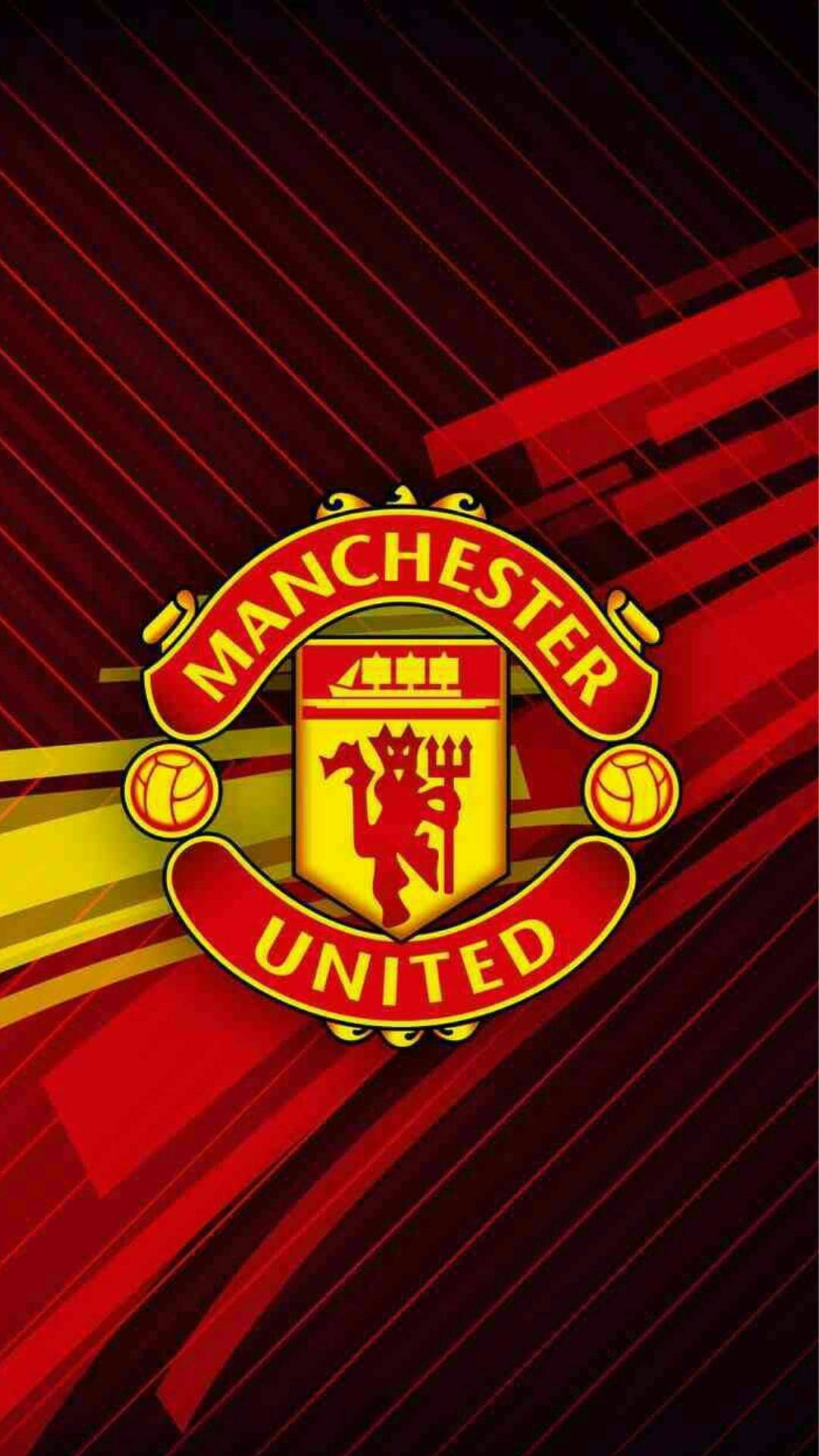 Red Yellow Line On Manchester United Mobile Wallpaper