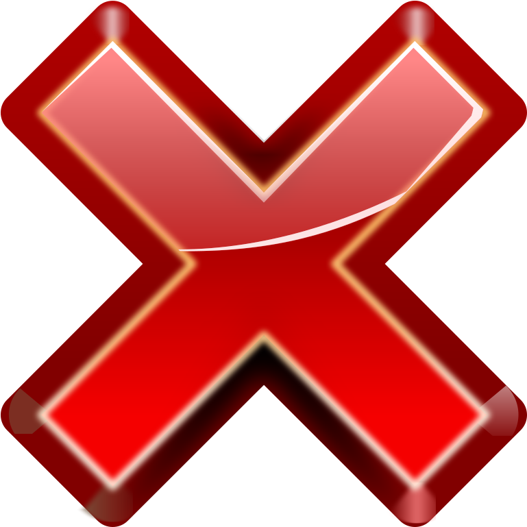 Red3 D Wrong Cross Icon PNG