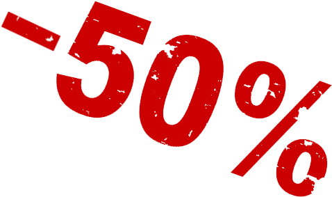 Red50 Percent Discount Sign PNG