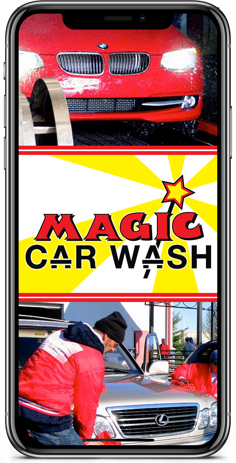 Red_ Car_ At_ Automatic_ Car_ Wash_ Service PNG