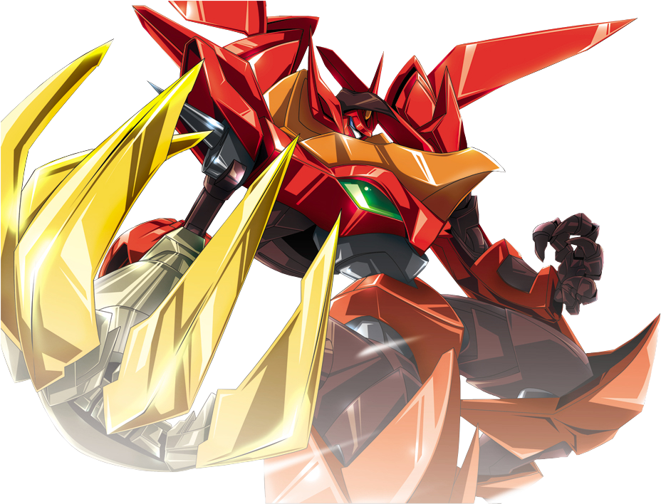 Red_ Mecha_ Anime_ Character PNG