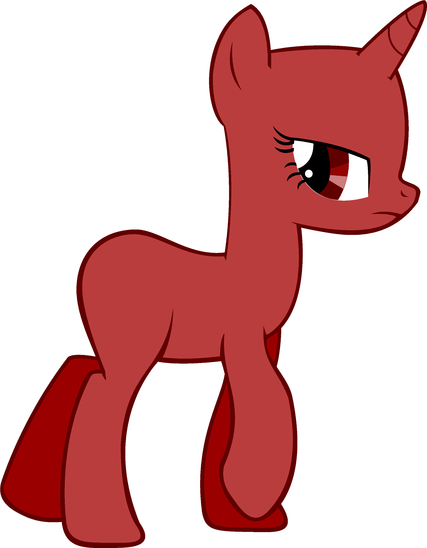 Red_ Unicorn_ Vector_ M L P_ Base PNG