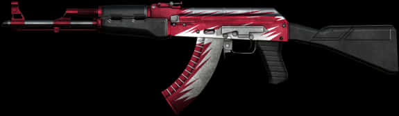 Redand Black A K47 Firearm PNG