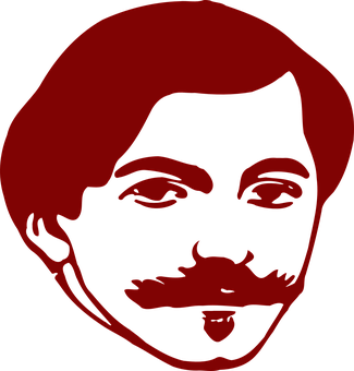 Redand Black Abstract Face PNG