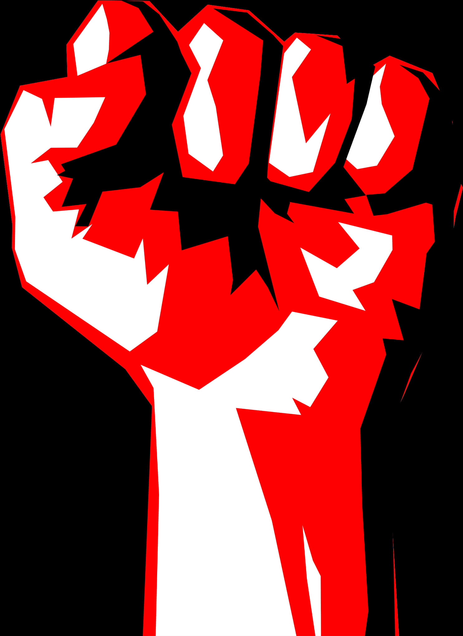 Redand Black Abstract Fist PNG