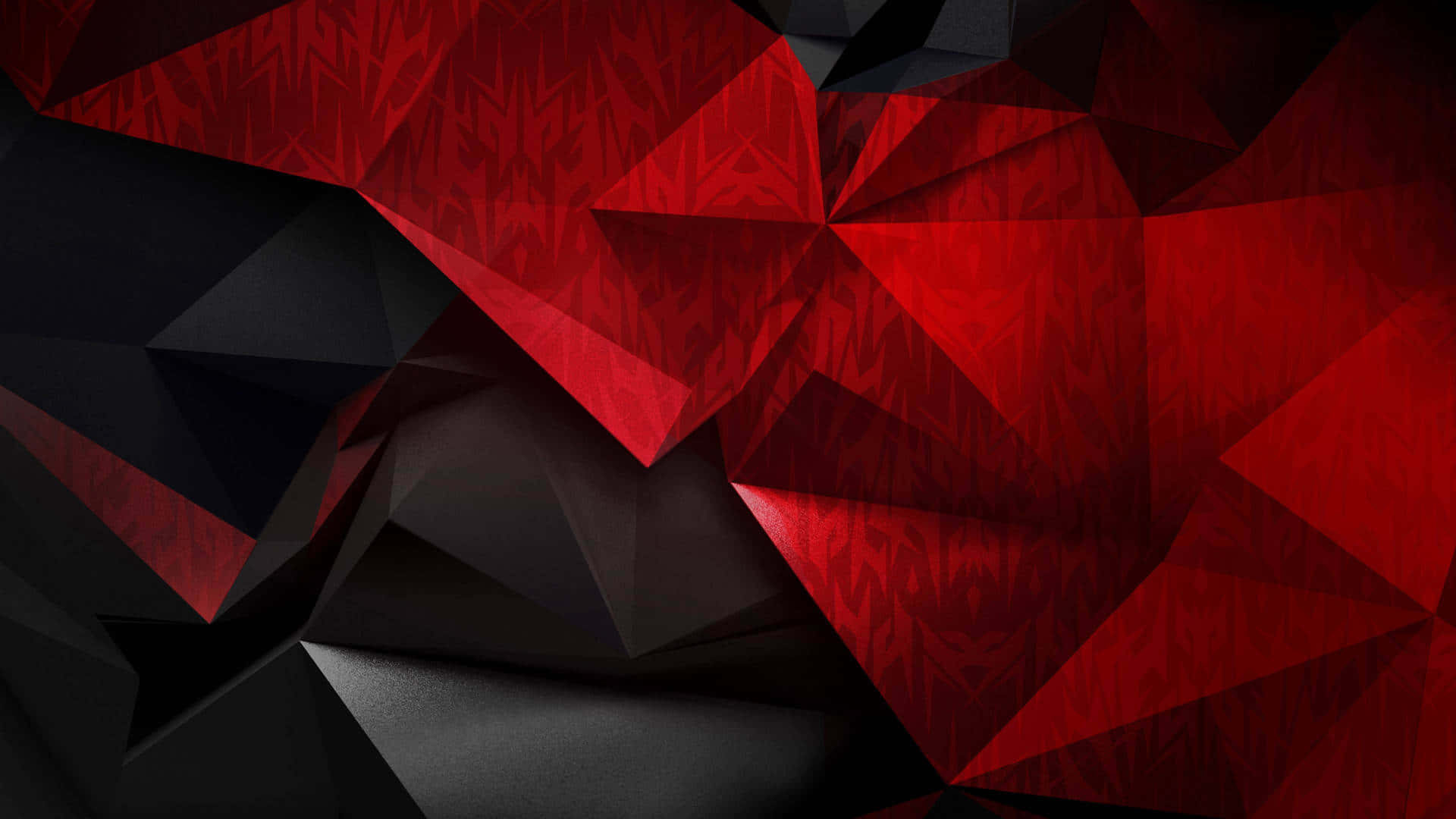 Redand Black Abstract Polygons Wallpaper