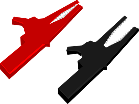 Redand Black Alligator Clips PNG