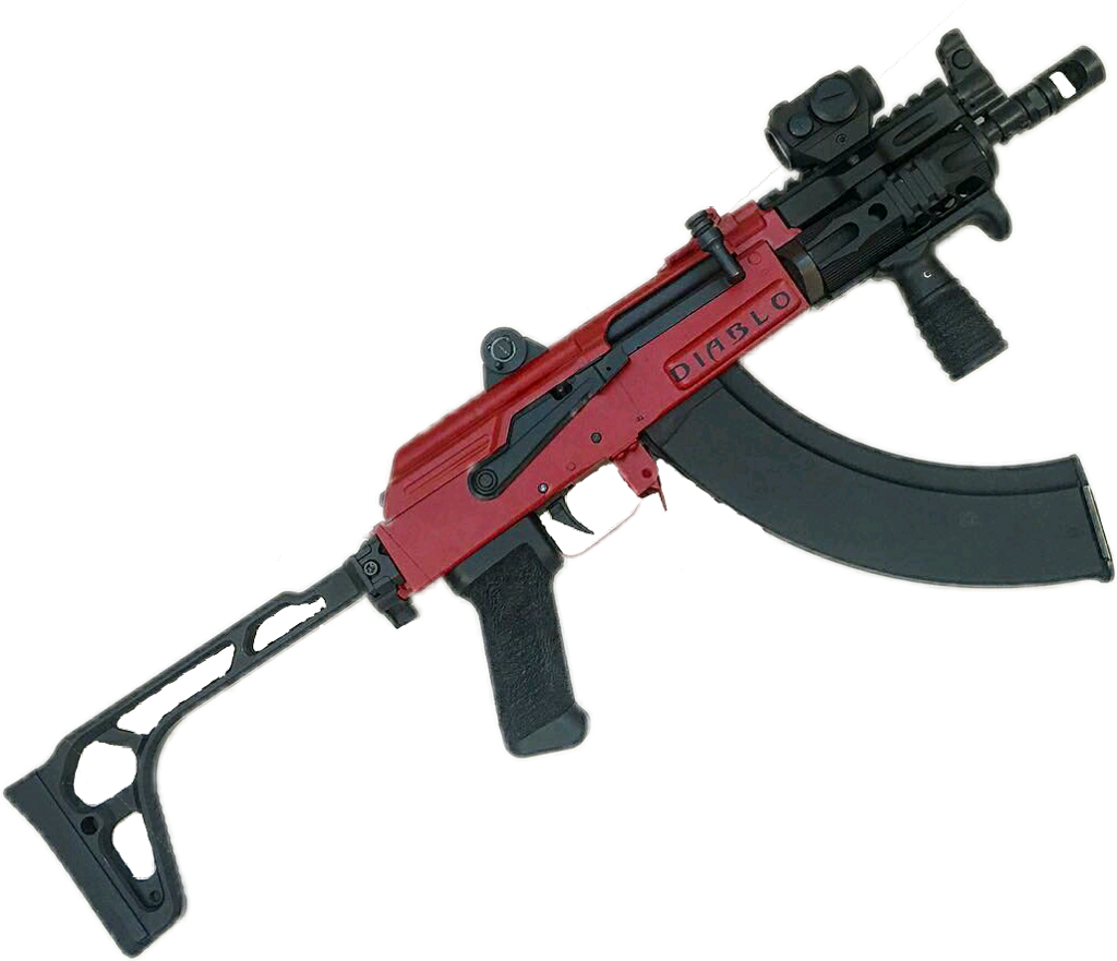 Redand Black Assault Rifle PNG