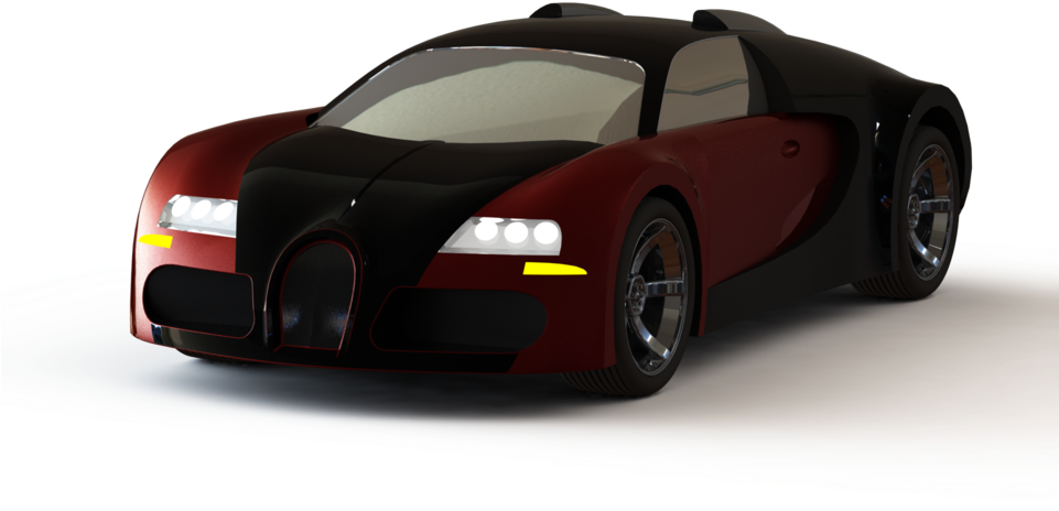 Redand Black Bugatti Veyron Model PNG