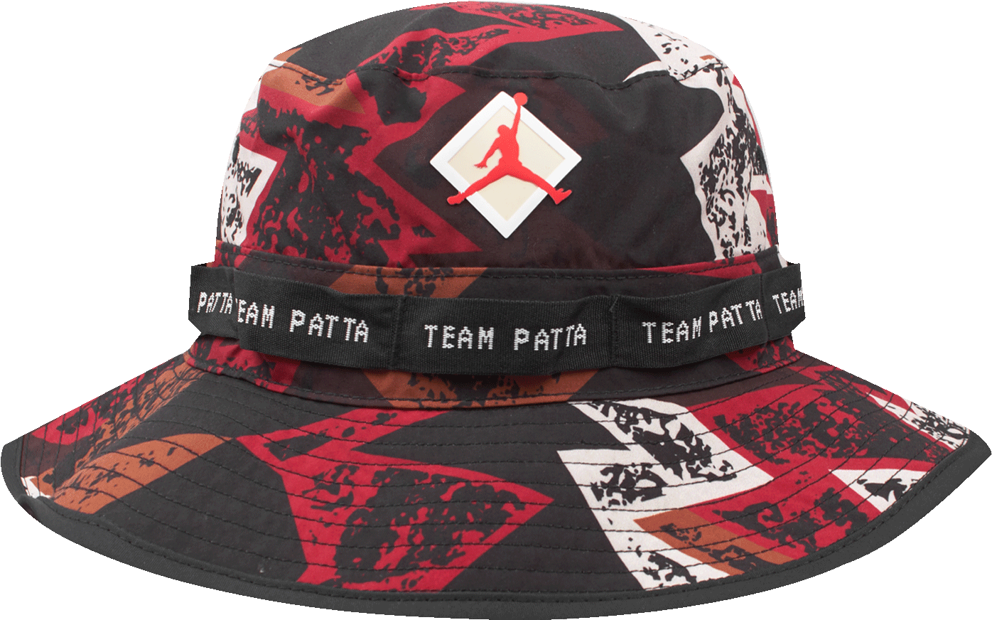 Redand Black Camouflage Bucket Hat PNG