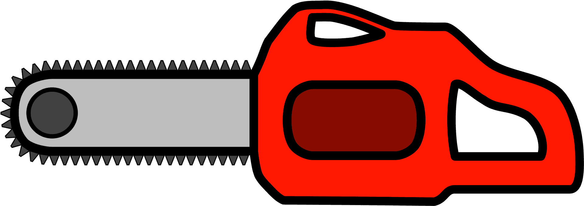 Redand Black Chainsaw Vector Illustration PNG