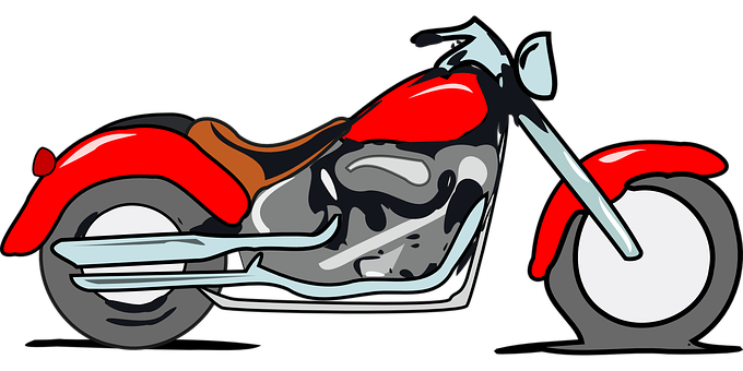 Redand Black Chopper Motorcycle Illustration PNG