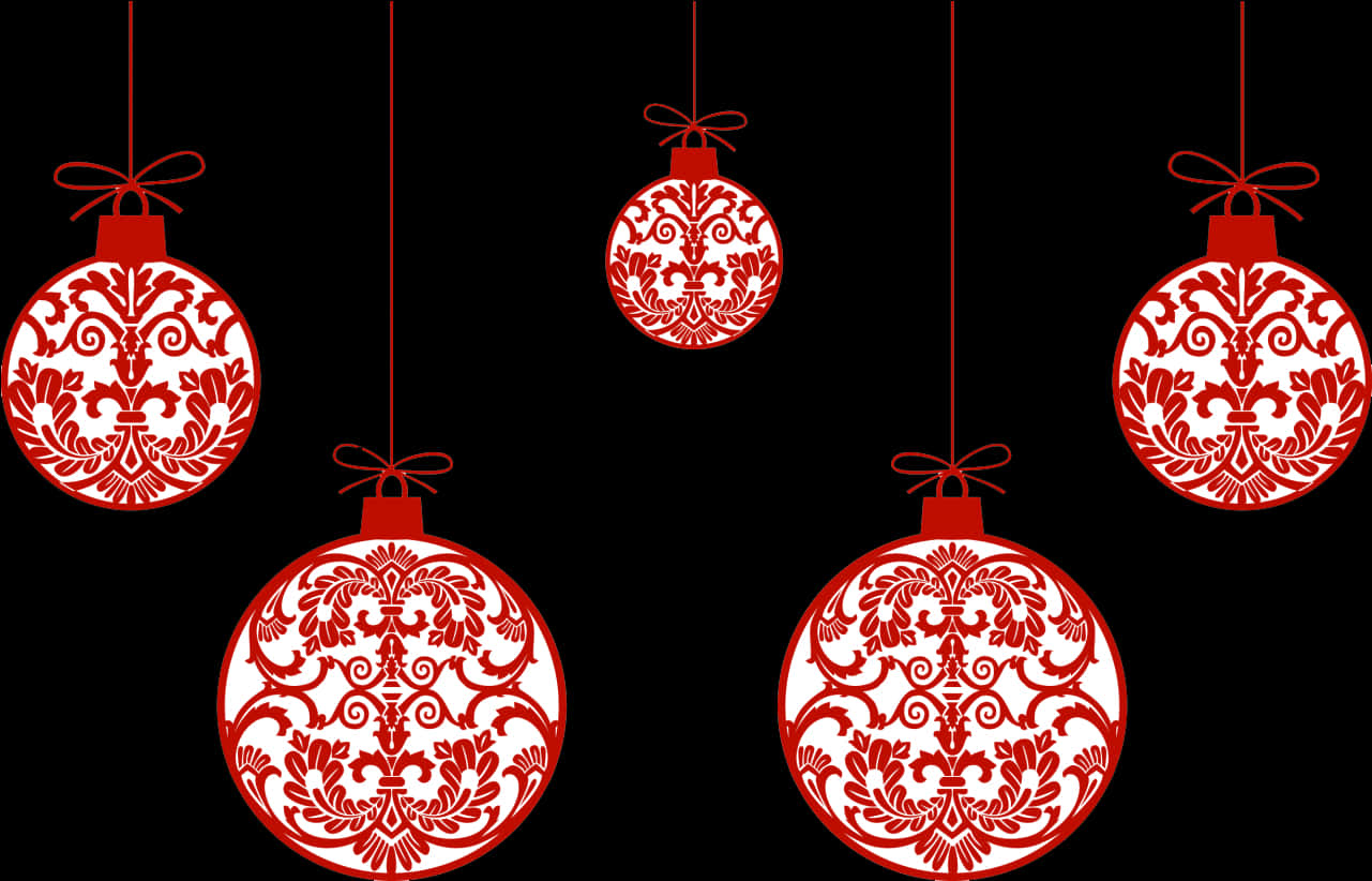 Redand Black Christmas Ornaments PNG