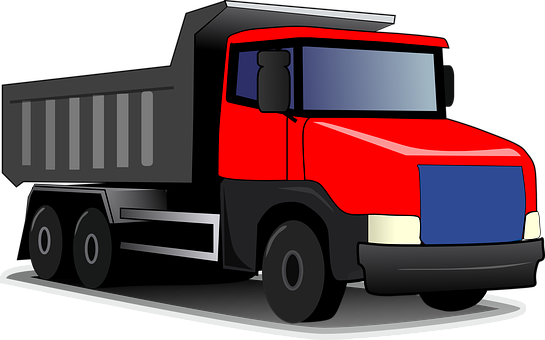 Redand Black Dump Truck Vector PNG