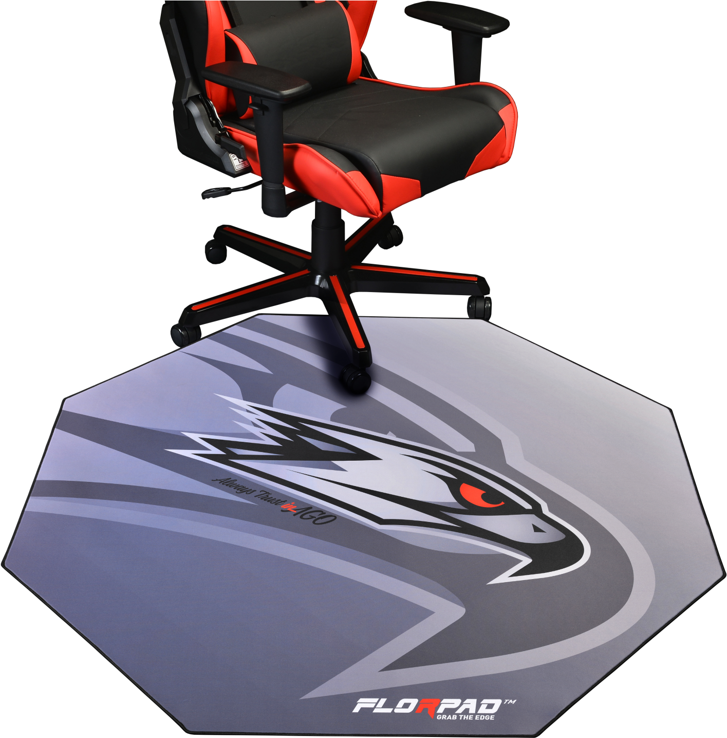 Redand Black Gaming Chairon Floor Mat PNG