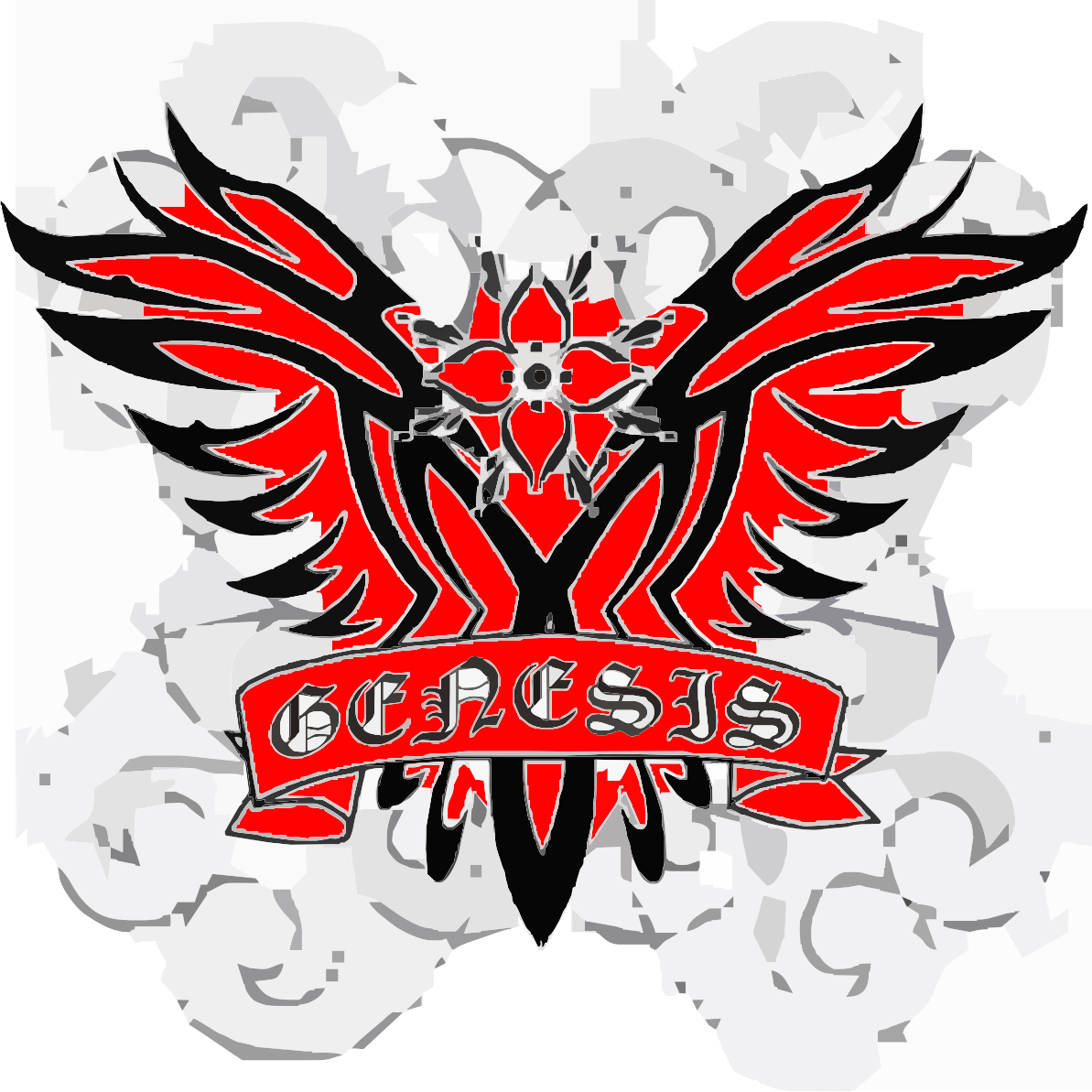 Redand Black Garuda Genesis Graphic PNG