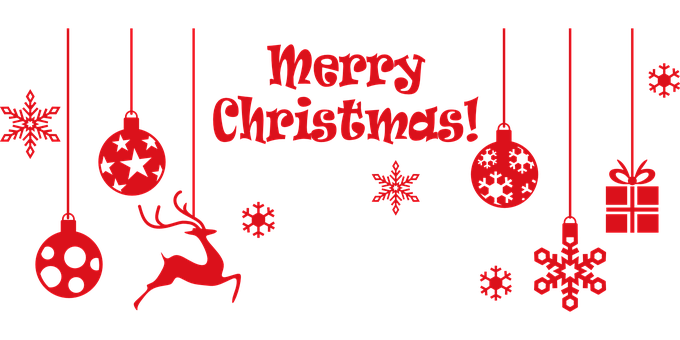 Redand Black Merry Christmas Greeting PNG