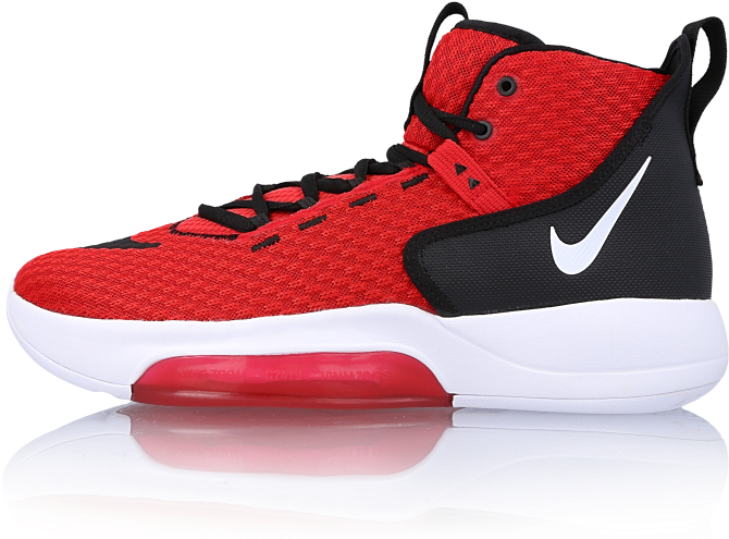 Redand Black Nike Basketball Shoe PNG